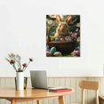 thumbnail image 3 of Nawypu Easter Bunny Holding A Basket of Easter Eggs Canvas Wall Art Easter Eggs Poster Modern Decorative Painting Picture for Living Room Bedroom Decor, 3 of 5