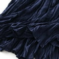 thumbnail image 5 of Cavosen Womens Summer Skirts Mid Length Calf Length Skirts Pleated Summer Skirts High Elastic Waist Plain Pencil Skirts Flowy Slimming Dress Athletic Beachwear Resortwear Blue, 5 of 6
