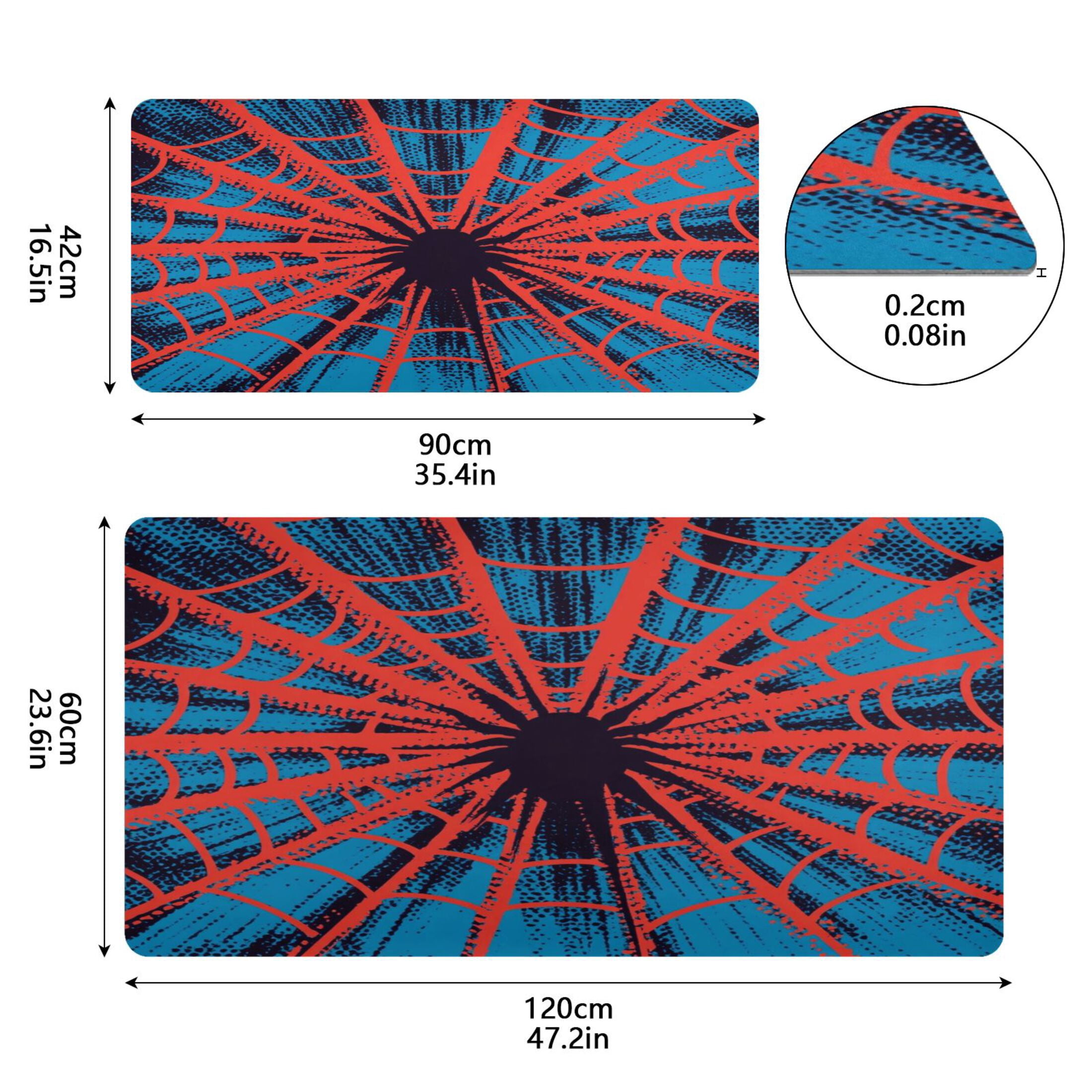 Wobogo Red Spiderweb Gaming Mouse Pad Non-slip Leather Desk Mat Water Resist Keyboard Pad for Gamer Office 23.6×47.2in