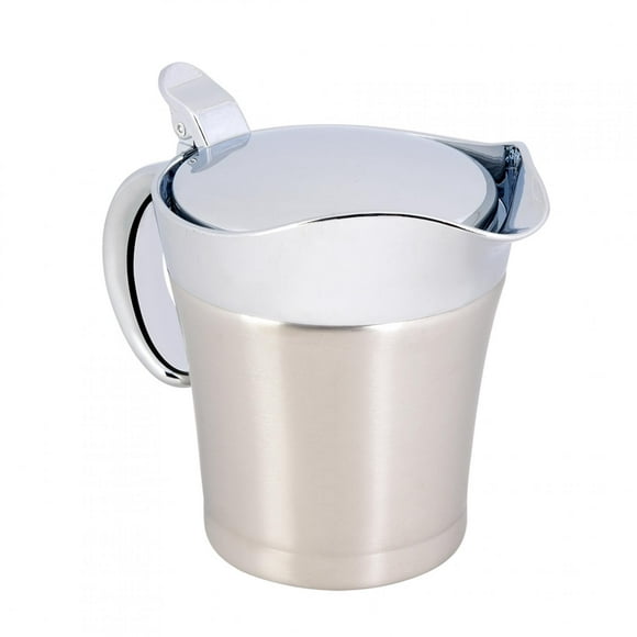 Rdeghly 304 Stainless Steel Thermal Insulated Double Wall Sauce Gravy Boat Pot Serving Jug,Sauce Gravy Pot, Stainless Gravy Jug