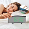 thumbnail image 3 of REGALWOVEN LED Mirror Alarm Clock for Bedroom, Alarm Clocks with Big Numbers Display, Temperature, Snooze for Deep Sleepers Green, 3 of 6