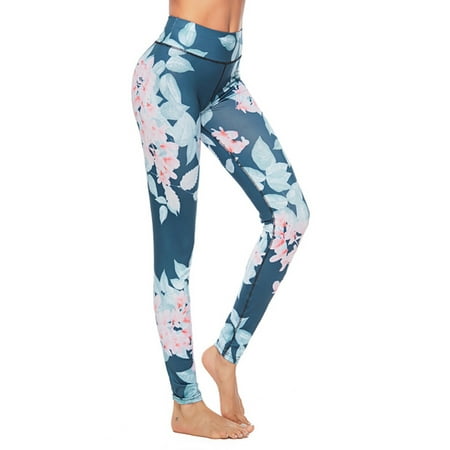 Sexy Yoga Clothes Women's Floral Yoga Gym Sports Pants Hip Push Up Leggings Fitness Workout Stretch Sexy Trousers ()