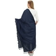 thumbnail image 4 of Phagun Cotton Neck Wrap Indian Dupatta Chunni Long Stole Tassel Scarf-Navy Blue, 4 of 5