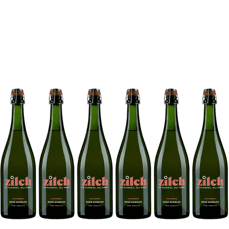 Zilch Alcohol-Free Rosé Bubbles: Premium Non-Alcoholic California Sparkling Rosé Wine | 6 PACK