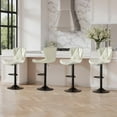 thumbnail image 2 of Daluvenix Modern Bar Stools Set of 3, Adjustable Swivel Counter Height Bar Chairs with Back, Faux Leather Upholstered for Kitchen Island, White, 2 of 7
