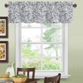 thumbnail image 4 of Valance Curtains for Windows,Blue Grey Leaves Semi Sheer Curtain Valance,Abstract Botanical Leaves Window Valance Curtains,Short Rod Pocket Window Treatment for Kitchen Living Room 54"x18", 4 of 6