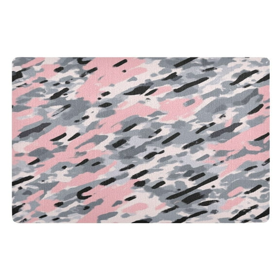 32x20 Inch Doormat Indoor Entrance Mat Entrance Welcome Mat Outdoor Mats for Front Door Gray and Pink Pattern