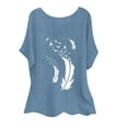 thumbnail image 1 of TopLLC Chemise en Coton et Lin pour Femmes, Tailles Plus, Col Rond, Manches 3/4, Tunique, 1 of 4