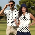 thumbnail image 2 of HUIACONG Polka Dot Matching Golf Shirts for Couples Sleeveless Golf Shirts for Women Moisture Wicking Mens Short Sleeve Collared Golf Shirt Quick Dry Lightweight Man S, 2 of 6