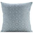 thumbnail image 2 of Cushion Cover Custom, Light Blue Pillow Shams, Lattice Trellis Embroidered French Toile Pillow Shams, 24x24 inch (60x60 cm) Pillow Shams, Square Silk Pillow Sham - French Nautical, 2 of 4