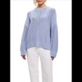 thumbnail image 1 of Suéteres de Punto Grueso para Mujer, Otoño 2025, Larga, Cuello Redondo, Jersey Holgado, Ropa de Moda de Invierno. Azul y Gris M, 1 of 10