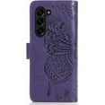 thumbnail image 4 of for Samsung Galaxy Z Fold5 Wallet Case for Women Girls, Shiny Butterfly Flower PU Leather Cover with Card Slot Holder Flip Phone Case for Samsung Galaxy Z Fold 5 Rhinestone Deep Purple, 4 of 18