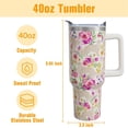 thumbnail image 5 of Golden Retriever Gifts for Women Dog Lovers 40 oz Floral Golden Retriever Tumblers with Handle and Straw, Stainless Steel Vacuum Insulated Travel Coffee Mug Cup Water Bottle, 5 of 6