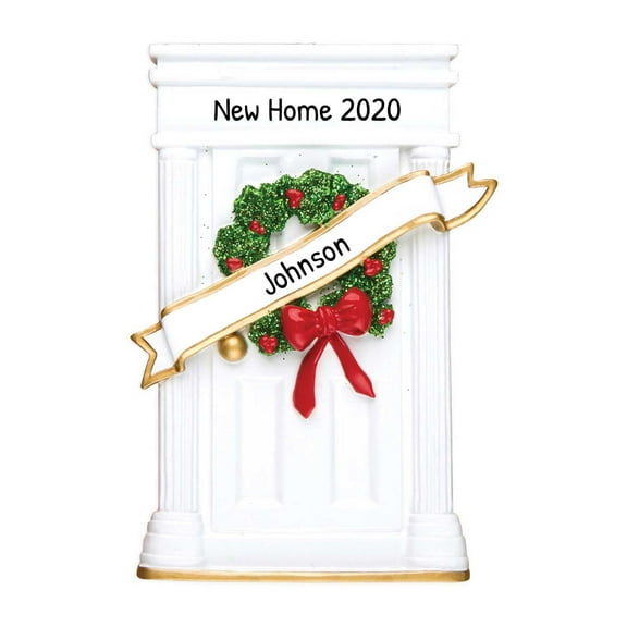 Personalized White Door Christmas Ornament 2024 First Home Housewarming Gifts for New Homeowners