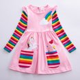 thumbnail image 3 of AAMILIFE Unicorn Robe d'Automne à Manches Longues pour Filles Nouvelle Robe pour Enfants en Coton Brodé Robe à Fleurs à Col Rond, 3 of 8