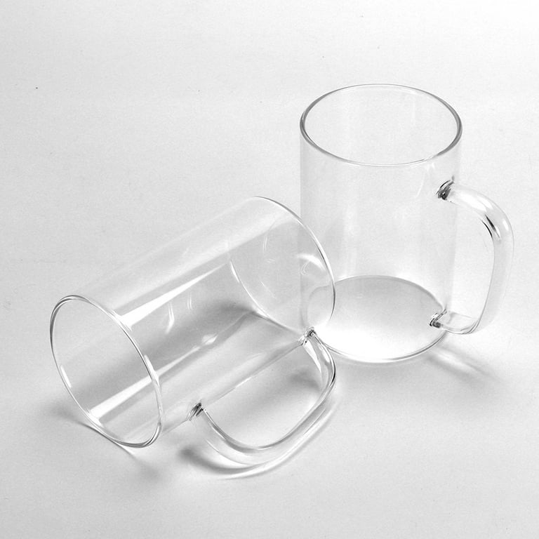 AJARAERA ajaraera glass vintage coffee mugs set of 6,16oz glass mugs, clear coffee  cups, water glasses, drinking glasses, vintage glas