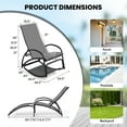 thumbnail image 3 of Gymax 2-in-1 Outdoor Rocking Chair with 4-Position Adjustable Backrest Curved Armrests Gray, 3 of 10
