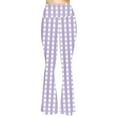 thumbnail image 6 of SELONE Plus Size Yoga Pants Flared Leg Mid Waist Gym Leggings Full Length Summer Pants Curvy Casual Long Bootcut Vacation Pants Pull on Plaid Soft Lightweight Comfy Purple M Breathable Beach Pants, 6 of 7