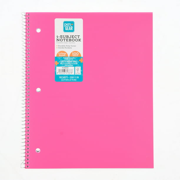 Pen + Gear 1Subject Notebook, College Ruled, 100 Sheets