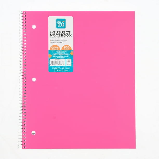 Pen Gear 1 Subject Notebook College Ruled 100 Sheets Pink pen-gear-1-subject-notebook-college-ruled-100-sheets-pink