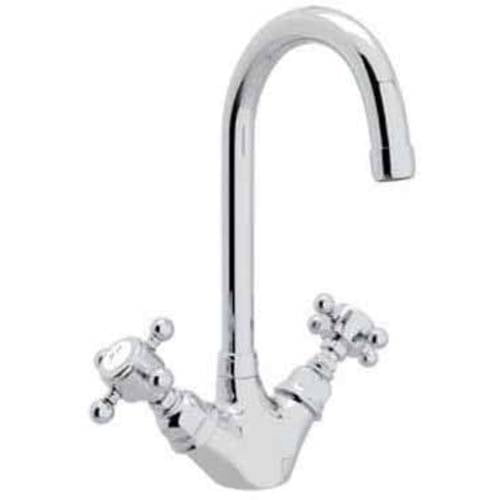 Rohl Italian Kitchen San Julio Single Hole Faucet In Polished Chrome With Cross Handles And C Spout Walmart Com Walmart Com