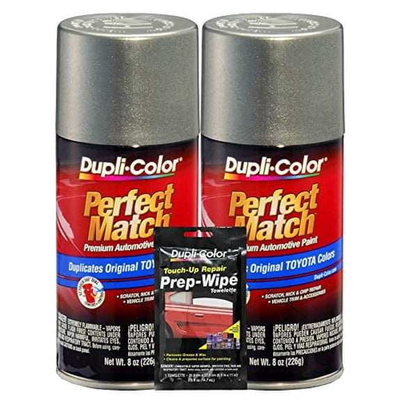 Dupli-Color BTY1614 Exact-Match Automotive Paint Matches Toyota Phantom Grey Pearl - 8 oz, Bundles Prep Wipe (3 Items)