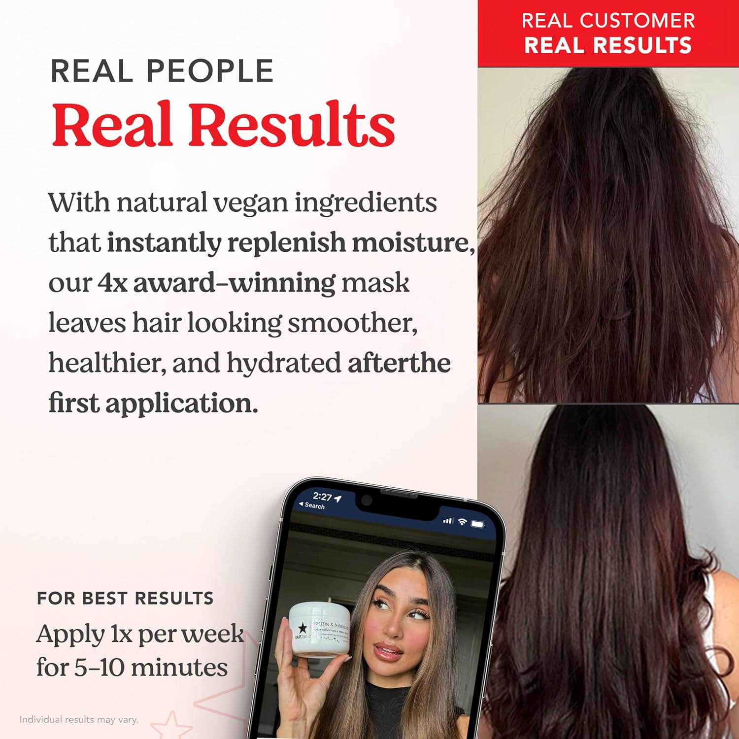HAIRtamin Deep Conditioning Hair Treatment with Biotin and Botanical Extracts, Moisturizing Mask for Dry and Damaged Hair, 8 fl oz