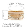thumbnail image 3 of Bohemian Leather Bracelet Set Leaf Charm Layered Beaded Wrap Cuff Non Adjustable Wristband Jewelry for Women Men 2 Piece, 3 of 6