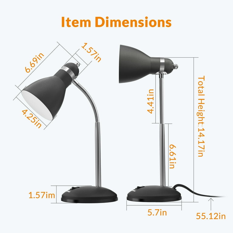 LEPOWER Metal Desk Lamp Adjustable Gooseneck Table Lamp for Home