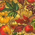 thumbnail image 6 of Orinice Autumn Leaves Fruits Plate Round Table Cover Stain Resistant Washable Indoor Outdoor Tablecloth Kitchen Dining Wedding Parties 100% Polyester Fiber 54-58, 6 of 8
