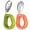 Orange+Green, variant on Toddler Utensils - Baby Forks and Spoons Set - Kids Stainless Steel Silverware - Children Safe - Self Feeding - Dishwasher Safe (Orange Green)
