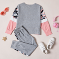 thumbnail image 3 of PatPat Kid Girls Pullover Printed Colorblock Sweatshirt and Joggers Set 2 Piece Sizes 4-12, 3 of 7