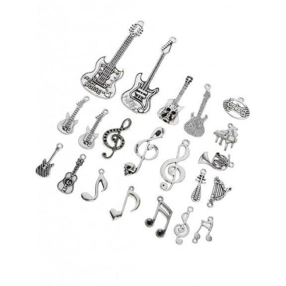 21Pcs Charms, Music Elements Musical Instrument Beads Pendants for Necklace Bracelet Jewelry Making