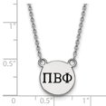 thumbnail image 2 of 925 Sterling Silver Rh-plated LogoArt Pi Beta Phi Sm Enl Pend With Necklace; 18 inch; for Adults and Teens; for Women and Men, 2 of 2