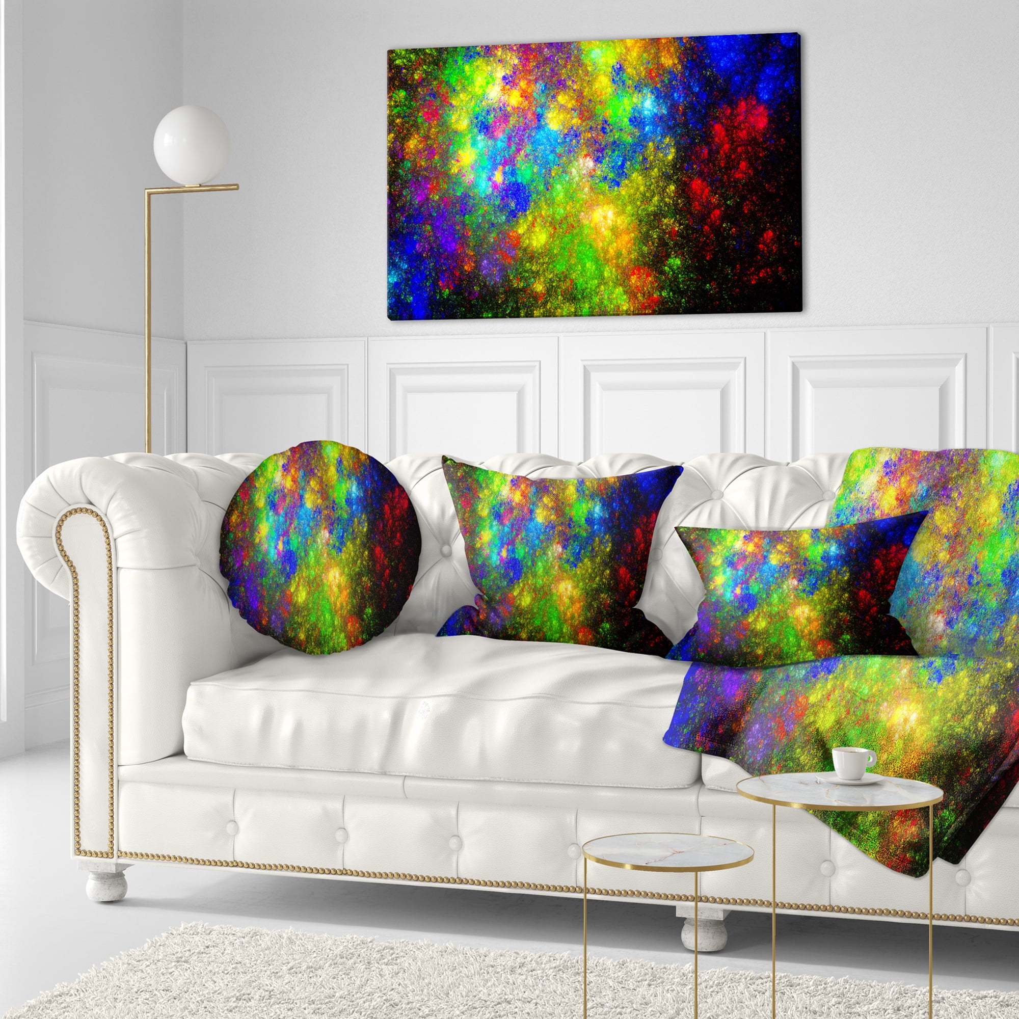 Designart Distant Galaxies - Abstract Throw Pillow - 12x20