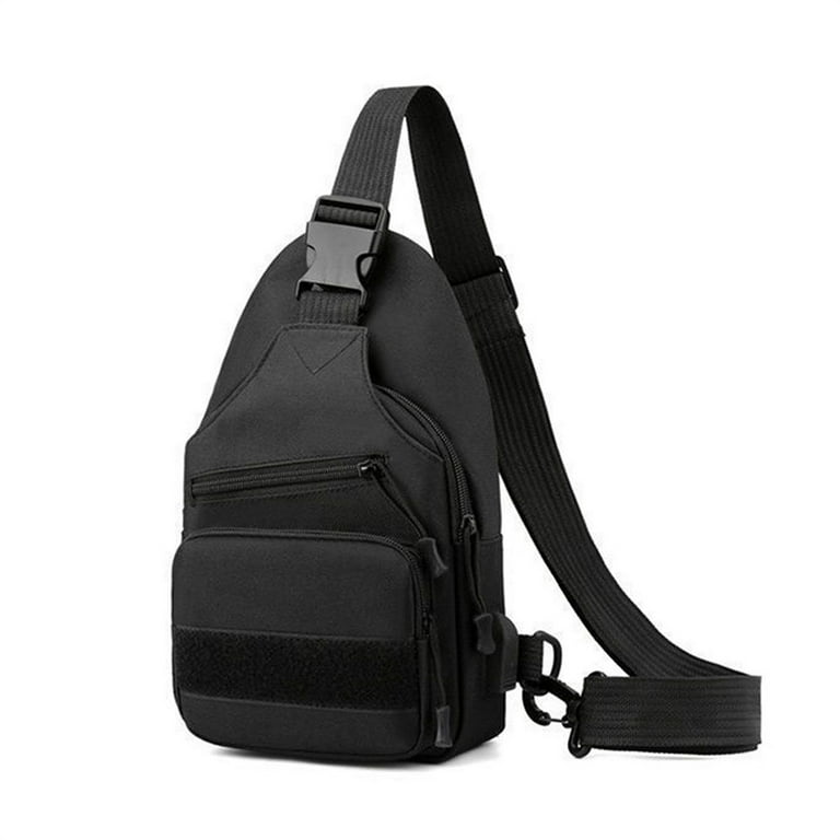 Crossbody Backpack Sling Bag for Men Women, Black Messenger
