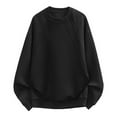 thumbnail image 2 of YUGYXL Sweatshirts for Men Long Sleeve Casual Crew Neck Pullover Solid Color Top Soft Comfy Casual Fall Winter Clothes Black L, 2 of 6