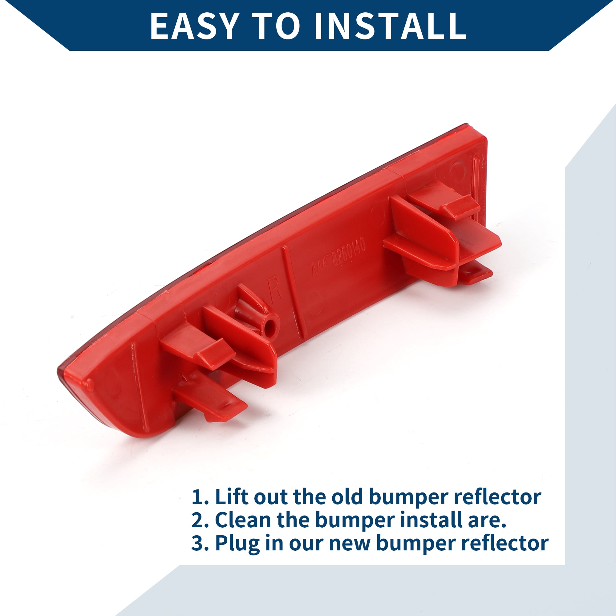 Unique Bargains Bumper Reflector for Mercedes-Benz Metris 2016-2023 Rear Right Red