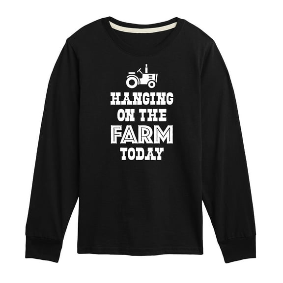 Instant Message - Hanging On The Farm Today - Toddler & Youth Long Sleeve Graphic T-Shirt