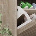 thumbnail image 6 of Shoe Storage Cabinet with 3 Flip Drawers, Slim Shoe Cabinet for Entryway, Hidden Shoe Organizer, Wooden Narrow Shoe Rack Cabinet with Removable Shelf, Diagonal Louver Door, Wood Color, 6 of 14