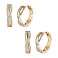 thumbnail image 1 of Aretes Redondos de Zirconia VenDepot Color Oro Metal 2 Pzas, 1 of 2
