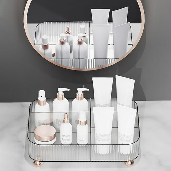 Gmogad Makeup Organizer, Bathroom Vanity Organizers And Storage, Ideal For Desk And Dresser Countertops, Great For Cosmetics, Skin Care Products, Lipsticks, Nail Care White