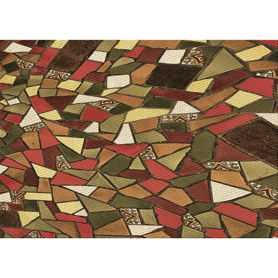 Ahgly Company Indoor Rectangle Patterned Cinnamon Brown Area Rugs, 5' x 8'