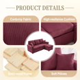 thumbnail image 5 of L-Shaped Sectional Sofa,Corduroy Convertible 3-Seat Sofa Couch with Pull-Out Storage,Ottoman for Living Room,Apartment,RED, 5 of 7