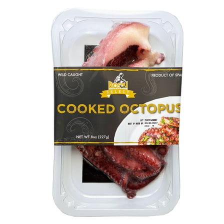 Bos’n Frozen Seafood Cooked Octopus Legs, 8oz (226.7g), Wild Caught – Contains Mollusks