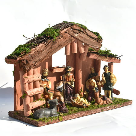 Nativity Manger House Character Religious Articles Resin Crafts Home