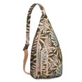 thumbnail image 1 of Exotic Floral Sling Backpack – Palm Leaf & Tropical Flowers Pattern, Durable Anti-Theft Pack for Students, 1 of 4