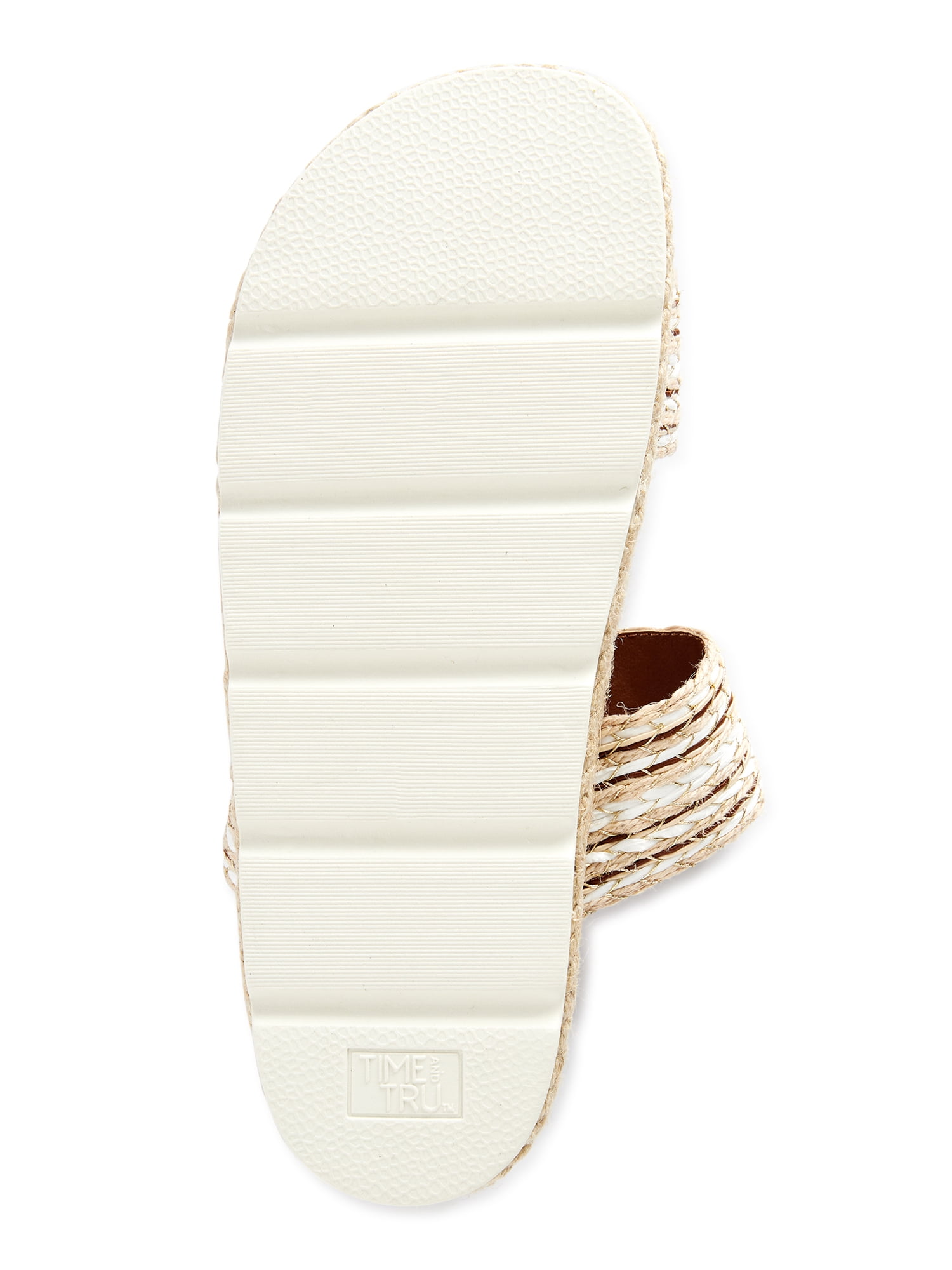 Time and Tru Women's Raffia Two-Band Slide Sandals