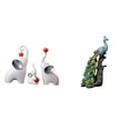 thumbnail image 1 of Elegantes Esculturas Familiares De Elefantes Y Pavos Reales, Estatuas De Animales, Artesanías Para Escritorio, Sala De Estar, Dormitorio, Oficina, Colección De Adornos De Mesa., 1 of 8