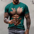 thumbnail image 2 of KyCheLot Men's Fashion T-Shirt Summer Muscle Print Crew Neck Short Sleeve Casual Blouse Shirt Tops, 2 of 6
